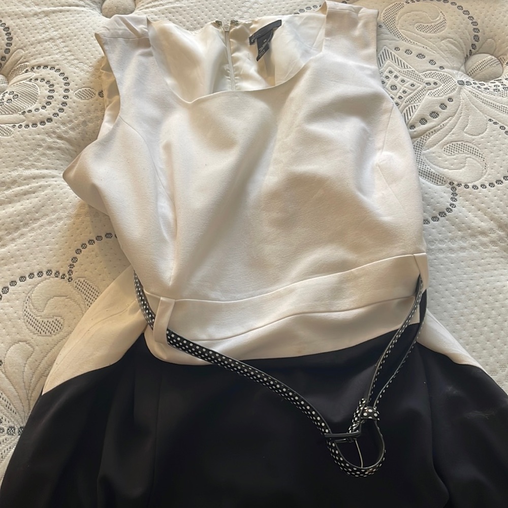 Black and white plus size dress